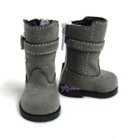 SHU053GRY Yo-SD Bjd Monchhichi S Size 5cm Doll Shoes Buckle Velvet Boots Grey